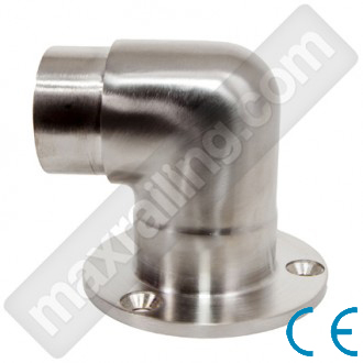 Стенен фланец за тръба Ø42,4х2мм. с ъгъл 90°. Неръждаема стомана AISI 304. Сатениран.      